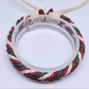 Men's Leather Bracelet Braided‎ Red Green White New f75